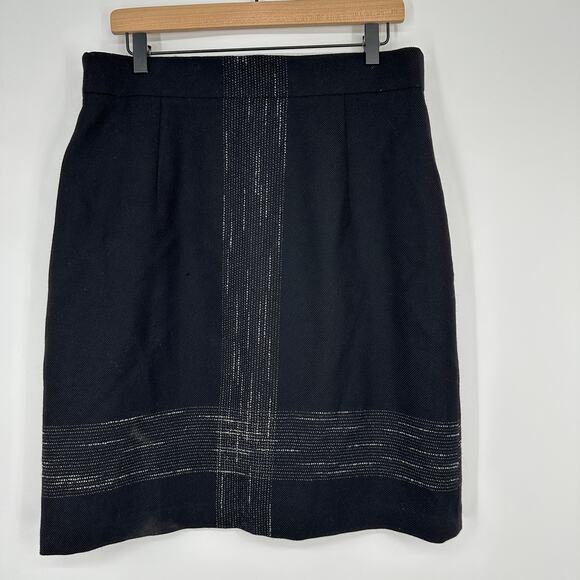 Akris Punto Wool Lined Designer Quality Minimalist Career Skirt Womens 12 - Picture 1 of 7